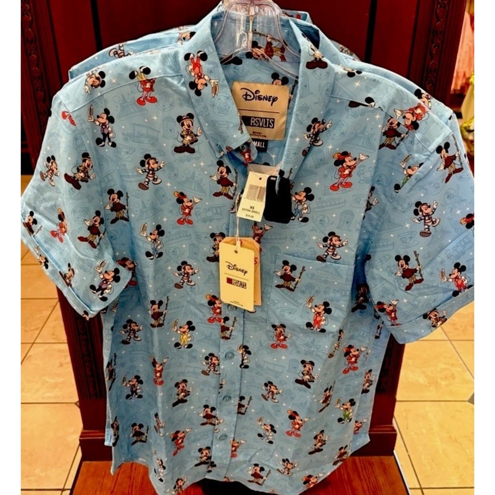 2025 Disney Parks RSVLTS Mickey Mouse Shirt‎ Medium Adults Button Up All 4 Parks